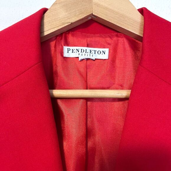 Vintage Pendleton Red Wool Blazer Size 10 Petite - Picture 2 of 9